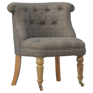 Hadley Accent Chair Multi Tweed Buttoned Tub Caster