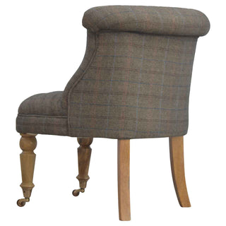 Hadley Accent Chair Multi Tweed Buttoned Tub Caster