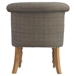 Hadley Accent Chair Multi Tweed Buttoned Tub Caster