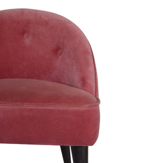 Blush Accent Chair Pink Velvet Buttoned Nordic Tapered Leg