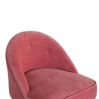 Blush Accent Chair Pink Velvet Buttoned Nordic Tapered Leg