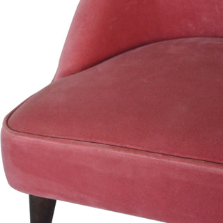 Blush Accent Chair Pink Velvet Buttoned Nordic Tapered Leg