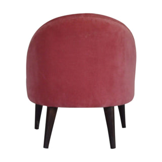 Blush Accent Chair Pink Velvet Buttoned Nordic Tapered Leg