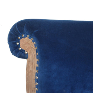 Celeste Accent Chair Royal Blue Velvet Studded Cabriole