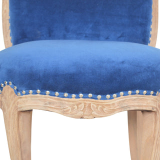 Celeste Accent Chair Royal Blue Velvet Studded Cabriole