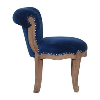 Celeste Accent Chair Royal Blue Velvet Studded Cabriole