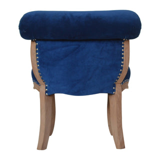 Celeste Accent Chair Royal Blue Velvet Studded Cabriole