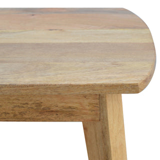 Flax Coffee Table Solid Mango Wood Lower Shelf Angled Scandi Legs Natural Blonde