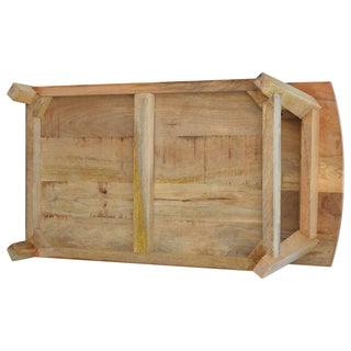 Flax Coffee Table Solid Mango Wood Lower Shelf Angled Scandi Legs Natural Blonde