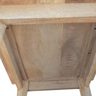 Flax Coffee Table Solid Mango Wood Lower Shelf Angled Scandi Legs Natural Blonde