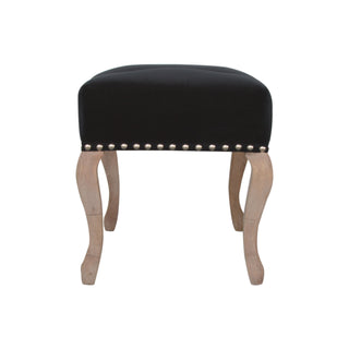 Noir Bedroom Bench Black Velvet Button Tufted Antique Brass Studs French Cabriole Legs
