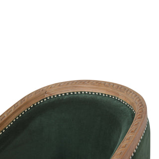 Everly Accent Chair Emerald Velvet Studded Open Frame Turned Leg