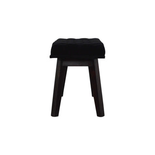 Raven Hallway Bench Black Velvet Deep Button Tufted Long Rectangular Near-Black Nordic Legs