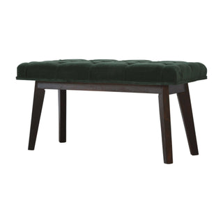 Forrest Upholstered Bench Emerald Green Velvet Deep Button Tufted Rectangular Nordic Legs