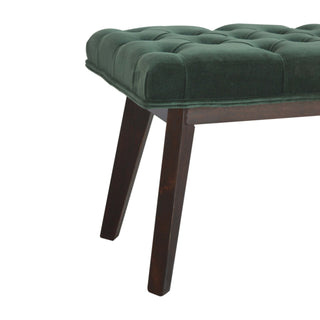 Forrest Upholstered Bench Emerald Green Velvet Deep Button Tufted Rectangular Nordic Legs