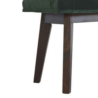 Forrest Upholstered Bench Emerald Green Velvet Deep Button Tufted Rectangular Nordic Legs