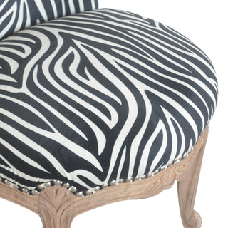 Solène Accent Chair Zebra Print Flared Back French Vintage