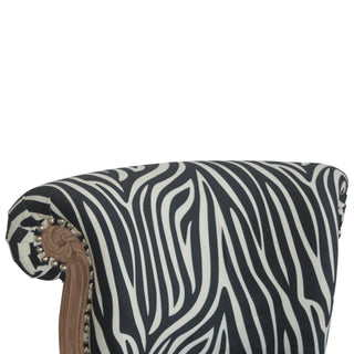 Solène Accent Chair Zebra Print Flared Back French Vintage