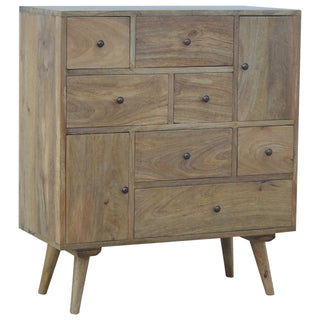 Brody Sideboard Cabinet Seven-Drawer Apothecary Grid Natural Limed Oak