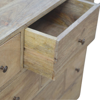 Brody Sideboard Cabinet Seven-Drawer Apothecary Grid Natural Limed Oak