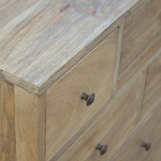 Brody Sideboard Cabinet Seven-Drawer Apothecary Grid Natural Limed Oak