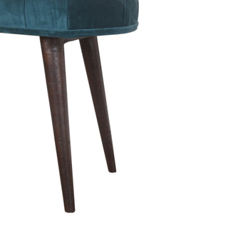 Lagoon Upholstered Bench Teal Velvet Deep Button Tufted Rectangular Nordic Legs