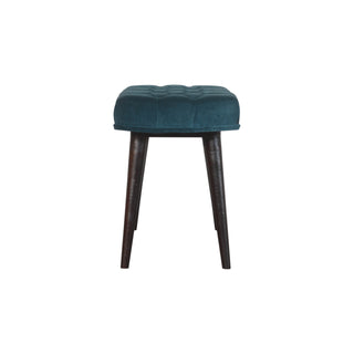 Lagoon Upholstered Bench Teal Velvet Deep Button Tufted Rectangular Nordic Legs