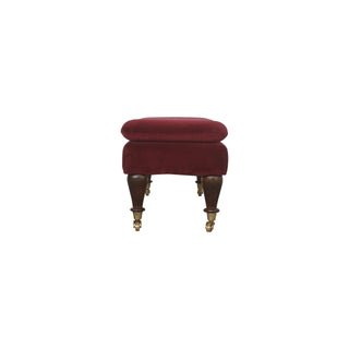 Vesper Upholstered Bench Wine Red Velvet Brass Castor Feet