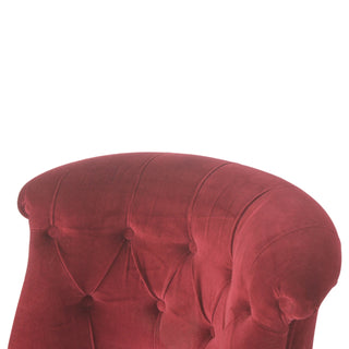 Isolde Accent Chair Wine Red Velvet Buttoned Tub