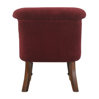 Isolde Accent Chair Wine Red Velvet Buttoned Tub