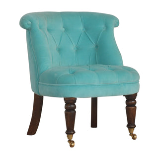 Aurelia Accent Chair Turquoise Velvet Buttoned Tub