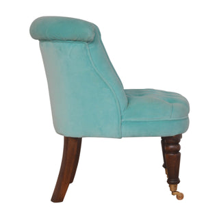 Aurelia Accent Chair Turquoise Velvet Buttoned Tub