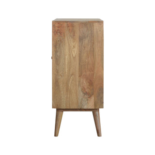 Prism Display Cabinet Geometric Resin Inlay Natural Mango Twin-Door
