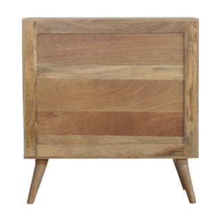 Prism Display Cabinet Geometric Resin Inlay Natural Mango Twin-Door