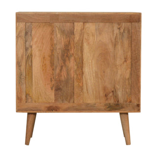 Quartz Display Cabinet Champagne Painted 3D Geometric Cube Relief Oak Frame