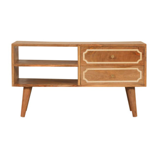 Nepal Bone Inlay Media Unit Natural Mango Wood