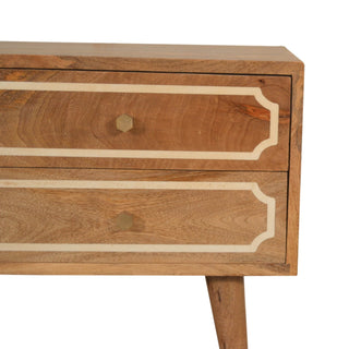 Nepal Bone Inlay Media Unit Natural Mango Wood