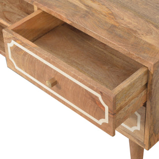 Nepal Bone Inlay Media Unit Natural Mango Wood