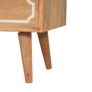 Nepal Bone Inlay Media Unit Natural Mango Wood