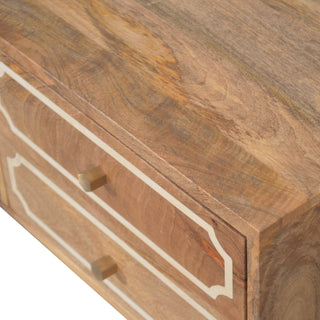 Nepal Bone Inlay Media Unit Natural Mango Wood