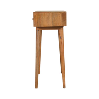 Asha Writing Desk Mango Wood Inlay Border Drawer With Brass Knob