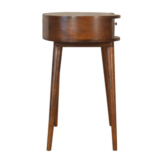 Luna Writing Desk Mango Wood Full Oval Body Chestnut With Brass Knob