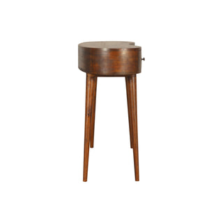 Bronte Writing Desk Mango Wood Wave-Shaped Top Dual Mini Drawers Chestnut