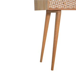 Liora Console Table with Drawers White Resin Inlay Tapered Legs