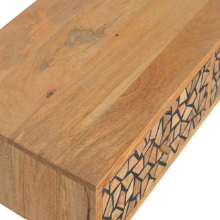 Folia Console Table with Drawers Hand-Carved Mosaic Oak Mango Wood