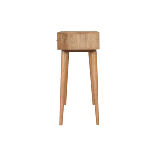 Folia Console Table with Drawers Hand-Carved Mosaic Oak Mango Wood