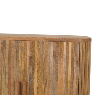 Caden Drinks Cabinet Oval Ribbed Rustic Mango Single-Door