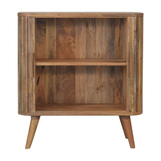 Caden Drinks Cabinet Oval Ribbed Rustic Mango Single-Door