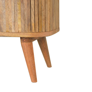 Caden Drinks Cabinet Oval Ribbed Rustic Mango Single-Door