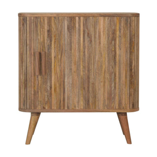 Caden Drinks Cabinet Oval Ribbed Rustic Mango Single-Door